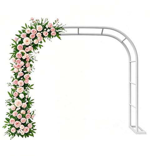 Gartenbogen aus Metall für Kletterpflanzen - Outdoor Rankhilfe für Rosen Hochzeit Zeremonie Deko 200x230x40cm erhältlich in 120-370cm Größen edel weiß lackiert
