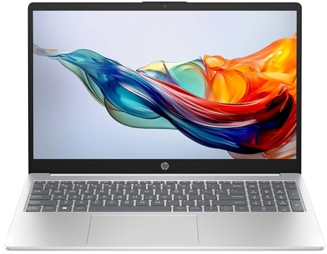 HP Laptop 15-fc0021sl, PC Portatile 15, Display FHD, Notebook, (AMD Ryzen 7 7730U, RAM 16GB, SSD 1TB, Windows 11), Computer Portatile, Uso quotidiano, Tastiera Italiana, QWERTY, Argento