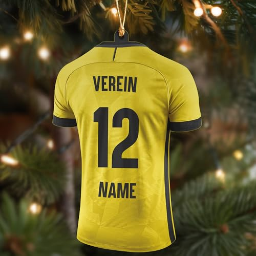 Elbeffekt Dortmund XXL Weihnachtsbaumschmuck - Dortmund Fanartikel personalisierte Weihnachtskugeln, Dortmunder Fan Christbaumschmuck, Dortmunder Weihnachtsdeko - Fanartikel Geschenk