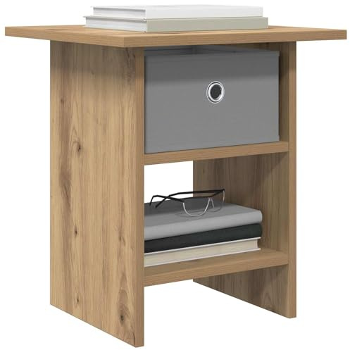 vidaXL Nachttisch Artisan-Eiche 41 x 40 x 45 cm Holzwerkstoff, Wohnzimmer Tisch, modernes rechteckiges Design, robuster Nachttisch, platzsparend mit viel Stauraum