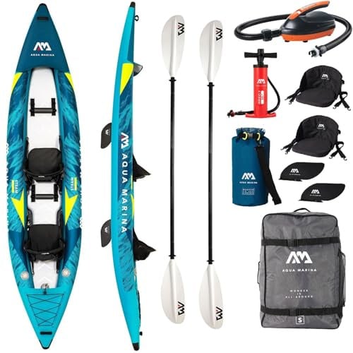 Campsup Aqua Marina kajak aufblasbar | Inflatable 2 Personen Kayak Steam-412 | 412x90 cm | Technologie: Drop Stitch