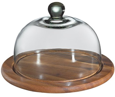 Küchenprofi con tapa para quesos madera de acacia con cubierta de cristal de diámetro 30 cm