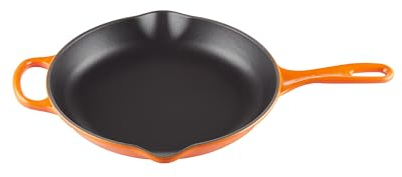 LE CREUSET Poêle à frire en fonte émaillée avec poignée en fer, 26 cm, flamme