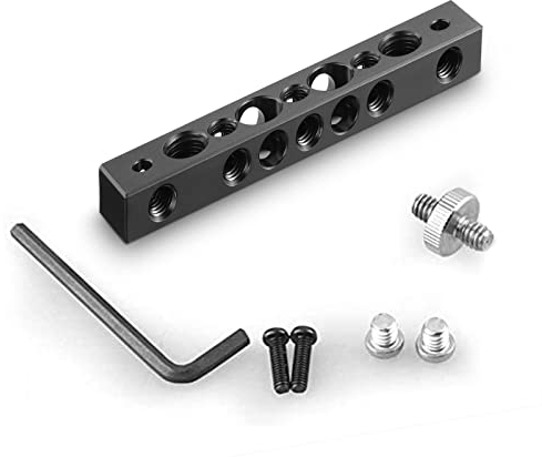 SMALLRIG Cheese Plate with 1/4 and 3/8 Thread, Multifunctional Mini Cheese Bar for Action Cameras, Camera Monitors, Microphones and LED Lights - 1091