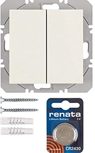 Pulsador de superficie KNX radio quicklink doble, con batería, berker.Net Emisores KNX radio de hager, para series berker S.1/ B.3/ B.7 de hager, blanco brillo