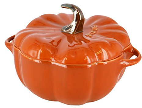 STAUB Ceramic 0.75-qt Petite Ceramic Pumpkin, Oven & Stove Safe up to 572°F, Pumpkin Dish, Ceramic Baking Dish, Candy Dish, Burnt Orange