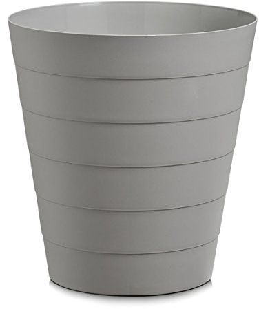 Zeller 18108 Abfalleimer, Papierkorb für Büro, Küche, Kinderzimmer, Mülleimer 13,5l, Kunststoff, grau, ca. 29 x 29 x 30 cm