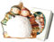 Krebs Glas Lauscha - Weihnachtsdekoration/Christbaumschmuck aus Glas - Multicolor Baumdekoration - Motiv: Emma und Emilio mit Schneeball - Größe: ca. 11 cm - Made in Germany