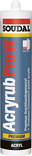 Soudal acrylique acryrub Pro W haute qualité acrylique Mastic Cartouche 310 ml gris
