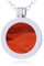Morella Collier pour Femme 70 cm en Acier Inoxydable avec Chakra Small Coin Pendentif 23 mm gemme Pierre Jaspe Rouge dans Une pochete en Velours