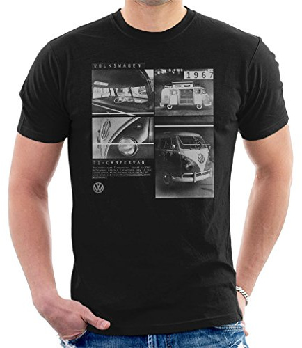 Volkswagen T1 Campervan 1967 Shots Men's T-Shirt Black
