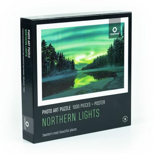 Upplevas Nordlicht Puzzles, Premium 1000 Teile, Lappland Norrland, Herausfordernde Puzzle für Erwachsene, Schweden Puzzles, Puzzle Schweden, Fotokunst Puzzles, Foto-Puzzles, Foto-Puzzles, Schweden,