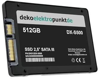 dekoelektropunktde 512 Go Disque Dur SSD Convient pour Toshiba Satellite C50-A-1JP C50-A-1JQ C50-A-1JR C50-A-1JT57, Remplacement Alternatif