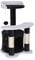 Wiltec Arbre à Chat - 65 cm de Haut - Design ludique Balle de Jeu - Meuble grattage félin Peluche - Couleur Noir-Blanc - Grattoir griffoir avec Maisonnette, sisal, Niche et Plate-Forme