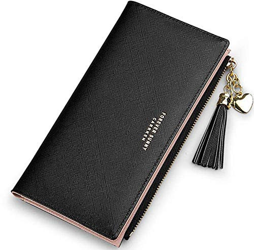 Geldbörsen für Frauen Leder Handyhülle Holster Tasche Lang Slim Kreditkartenhalter Niedlich Minimalistische Münzbörse Dünn Große Kapazität Reißverschluss Clutch Handtasche Geldbörse für Mädchen Damen,