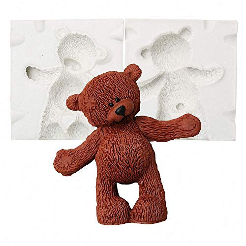 3D Teddy Bear Doll Silicone Fondant Mold Chocolate Candy Sugar Craft Gum Paste Mould Paper Clay Soap Candle Mold Cake Decoration Tool