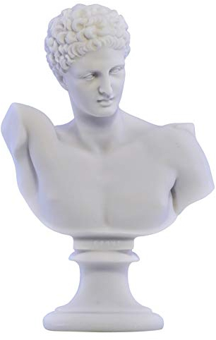 Gott Hermes Büste Kopf griechische Statue Skulptur Gussmarmor Kopie