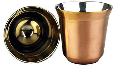 Mug Wine Set Cup Espresso Mugs 80Ml 160Ml Set of 2,Stainless Steel Espresso Cups Set,Ulated Tea Coffee Mugs Cups Dishwasher Safe,Rose Gold 80Ml 2Pcs