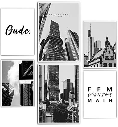 Frankfurt Poster - Wohnzimmer Bilder Set - Frankfurt am Main (FFm Omni #2)