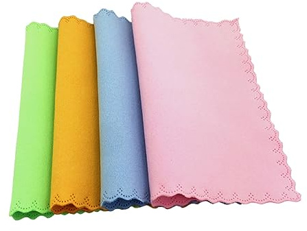 SOLUSTRE Mikrofaser Brillenputztücher Zufällige Farbe 10 Stück im Brillenetui Wiederverwendbare Fusselfreie Reinigungstücher für Brillen und Bildschirme für Täglichen Gebrauch