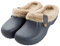 CELANDA Clogs Gefüttert Damen Herren Warm Hausschuhe wasserdichte Gartenclogs mit Fell Frauen Geschlossen Lined Clogs Winter Plüsch Pantoletten Grau Größe.43/44 EU