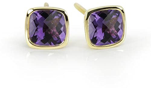 Amethyst Gold Ohrstecker Goldschmiedearbeit aus Deutschland (Gelbgold 585)