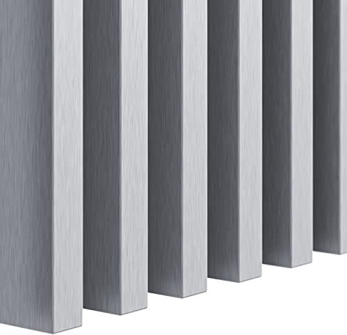 KLEMP CLASSIC Lamellenwand aus MDF 30x40 mm, vertikale oder horizontale Decken- oder Wandverkleidung, Holzpaneele für Wand und Decke, für Flur, Schlaf- oder Wohnzi mmer 17er-set Silber Gebürstet
