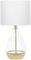 Beliani Lampe de table Base en Verre Abat-jour Blanc Doré Design Glamour Okari
