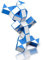 ROXENDA Magic Snake mit 72 Blöcke, Magische Schlange Würfel Twist Puzzle - 3D Fidget Knobelspiele Mitgebsel Kindergeburtstag für Kinder Erwachsene - 1 Pack (Blau)