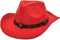 Faringoto Cowboyhut Herren Cowgirl Hut Filzhut Fedoras Hüte für Damen, rot, One size