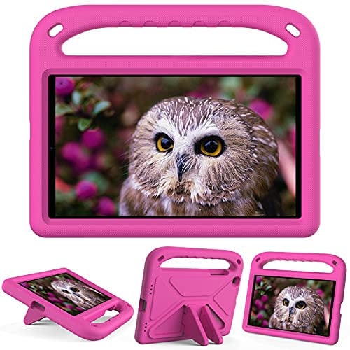 For Samsung Galaxy Tab A 8.0 inch 2019 SM-T290/T295 Tablet Case for Kids Friendly Lightweight Shockproof Cover with Handle Stand Tablet Rose Red