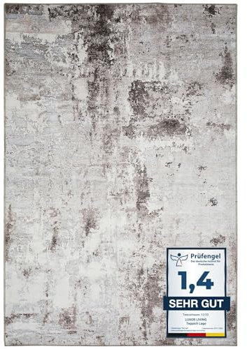 -LUXOR- living Lago | Waschbarer In- und Outdoor Teppich | Modernes Design, Pflegeleicht, Flexibel Einsetzbar, Haustierfreundlich | 120 x 170 cm Anthrazit-Grau