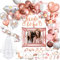 iZoeL Bride to be Deko Junggesellinnenabschied Accessoires Frauen, Bride to be Girlande Schärpe Schleier, JGA Foto-Booth Requisiten, JGA Party Dekoration Luftballon Folienballon (Rosegold)