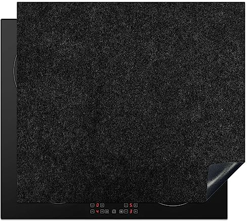 KitchenYeah© Copri Piano Cottura 59x52 cm Coprifornelli Tappetino per Induzione Fornello Tutto per la Cucina Granito - Nero - Struttura in granito - Scuro