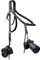 4J LEDR Leather Camera Strap, Shoulder Camera Strap for 1 or 2 Cameras, Dual Camera Harness for Photographers, Black