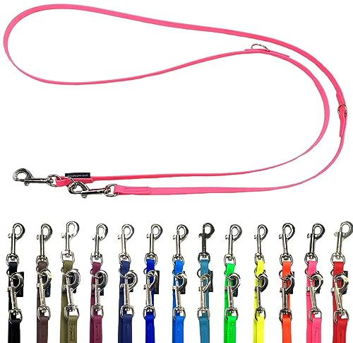 Biothane Hundeleine kleine Hunde/große Hunde verstellbar 2m / 2,40m / 2,80m / 3,50m / 5m SILBERNER Haken 9mm / 13m,m / 16mm (3,50m X 13mm, Pink)