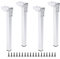 IGNPION Lot de 4 pieds de table pliables en fer à 90° avec charnière autobloquante - Pieds de table basse - Pieds de rechange pour meuble TV, table d'ordinateur portable - Blanc - 30 cm