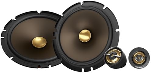 Pioneer A-Series MAX TS-A653CH, 2-Way Component Car Audio Speakers, Full Range, Clear Sound Quality, Easy Installation and Enhanced Bass Response, Full Gold Colored 6.5” Round Speakers