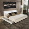 Home Deluxe - LED Bett NUBE - Weiß, 200 x 200 cm - inkl. Lattenrost und Schubladen I Polsterbett Design Bett inkl. Beleuchtung