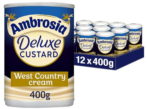 Ambrosia Deluxe Custard, Creamy Dessert, 400 g (12-Pack) | Indulgent & Smooth Custard, Perfect for Pies & Cakes, Ready-to-Eat