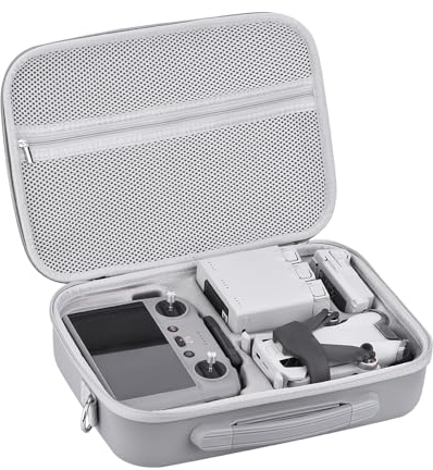 REYGEAK Mini 4 Pro RC 2 Caso, Grande Capacità Portatile PU Cuoio Storage Bag per DJI Mini 4 Pro Fly More Combo Drone RC2 Controller Kit Accessori