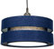 Contemporary Quality Midnight Blue Linen Fabric Triple Tier Ceiling Pendant Lamp Shade | 60w Maximum | Designer Style | 35cm Diameter by Happy Homewares