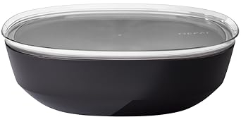 Mepal - Saladier avec couvercle Silueta - Lavable au lave-vaisselle et résistant au micro-ondes - Plat de service - Plats à tapas - Vaisselle - 4000 ml - Nordic black