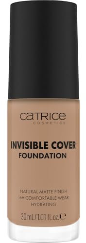 Catrice Invisible Cover Foundation, Nr. 032W, Nude, feuchtigkeitsspendend, langanhaltend, natürlich, für trockene Haut, vegan, ölfrei, ohne Parabene, ohne Mikroplastikpartikel, 1er Pack (30ml)