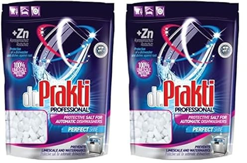 dr.Prakti Sal en Mini Tabletas para Lavavajillas, suaviza el agua y previene eficazmente la cal en el lavavajillas y en la vajilla, doypack 1,5 kg (Paquete de 2)