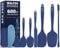 Walfos Silikonschaber-Set (9 Stück) Hitzebeständige Silikonspatel und -bürste mit Edelstahlkern, flexibler Teigschaber & Antihaft-Gummispatel zum Kochen, Backen und Mischen, blau