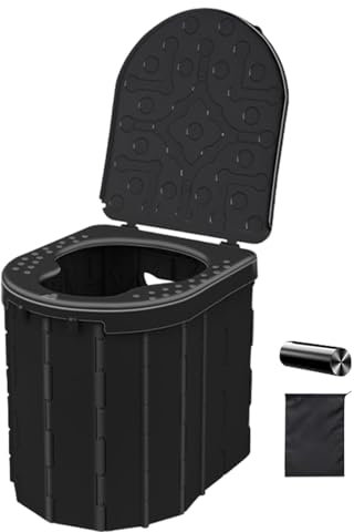 camping töpfchen erwachsene camping toiletten klappbar toilettensitz outdoor toilettensitz toilettensitz töpfchen 15 müllbeutel und aufbewahrungstasche badzubehör outdoor für aut