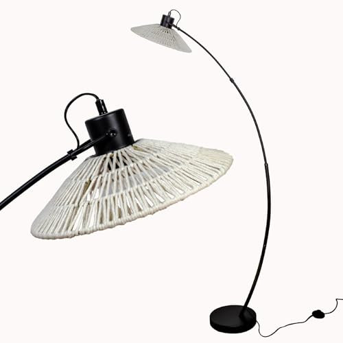 Osasy Bogenlampe Stehleuchte, 360° Drehbarer Schirm, ohne Glühlampe 169 cm Höhe, Retro Boho Stehlampe