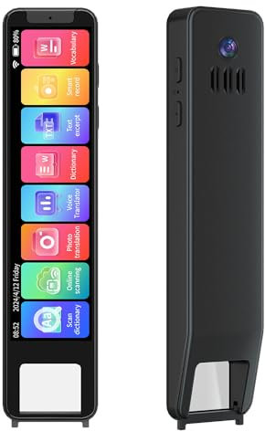 Scan-Übersetzung Stift, Scan Lesestift für Legasthenie, Übersetzungsgerät unterstützt 134 Sprachen Online & 10 Sprachen Offline Übersetzung, OCR Textauszug, fotografische Übersetzung (Schwarz)