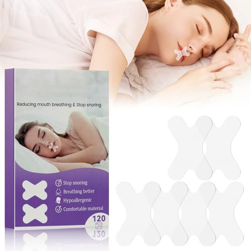 Mouth Tape for Sleeping, Wongzaa 120 Piezas Anti Ronquidos Cinta Bucal para Dormir, Solución para Ronquidos, Alivio Inmediato del Ronquido, Menos Respiración Bucal